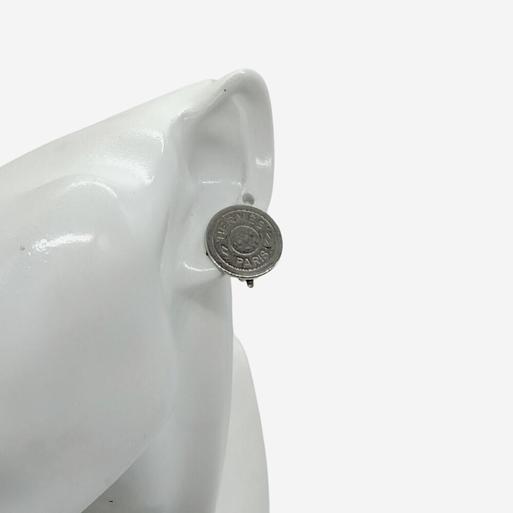 Hermes Clou de Selle Silver Clip-on Earrings - Picture 2 of 4